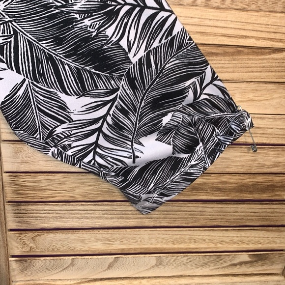 Ruby Rd Long Sleeve Blouse Black White Striped With Yellow Trim 2X Palm Leaves - Picture 3 of 10